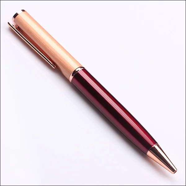 Hot Luxury Office Pens 1.0Mm Brushed Chrome Ballpoint Pen With Brand yiwu pen