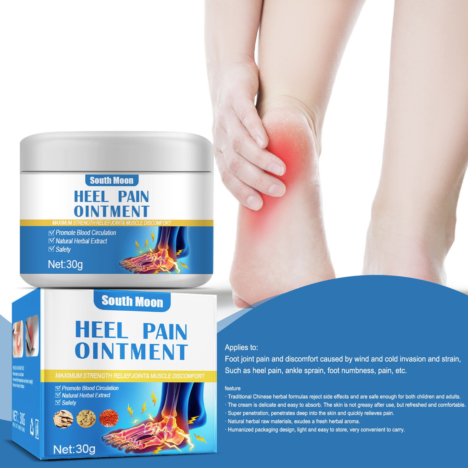 High Quality Heel Pain Cream Joint Toe Heel Bone Spur Pain Massage Cream Relief Stiff Arch Strain Pain