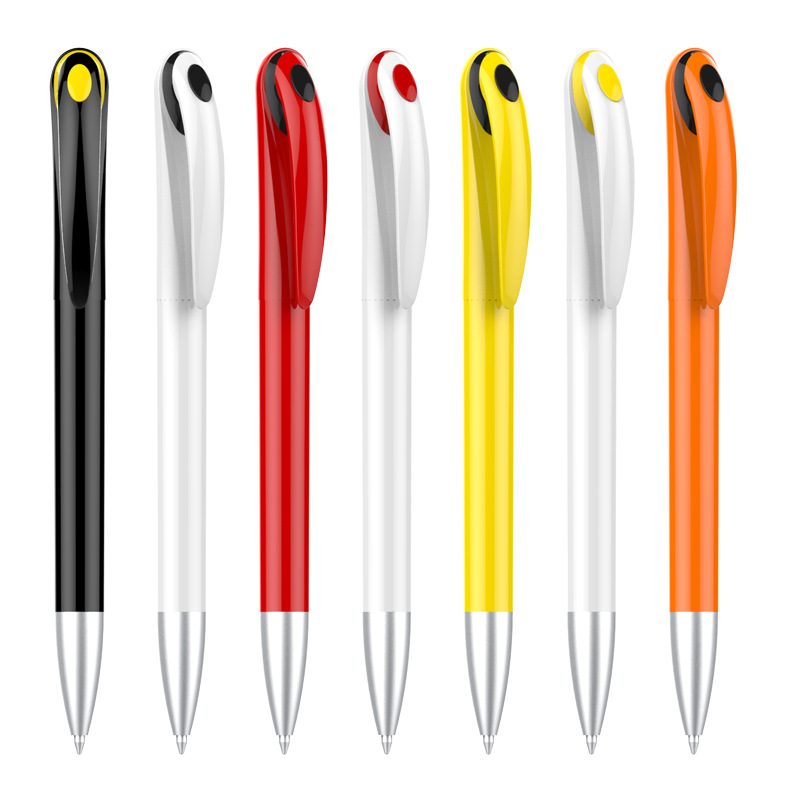 Halo Plastic Simple Ballpoint Pen Large Wholesale 1.0 Black Promotional Gifts Advertising Pen Printing Pen Logo